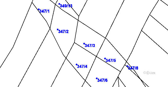 Parcela st. 347/3 v KÚ Brťov u Černé Hory, Katastrální mapa