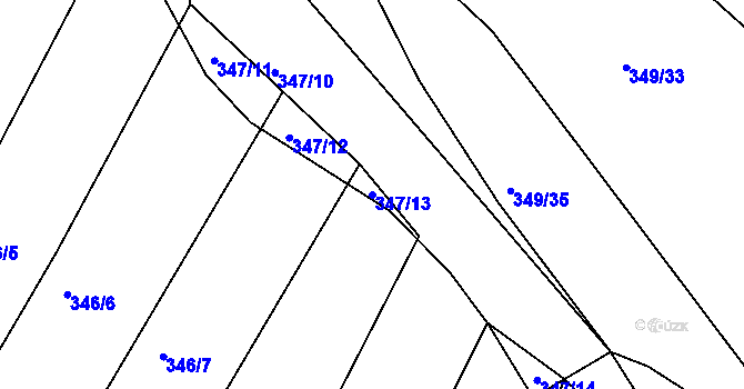Parcela st. 347/13 v KÚ Brťov u Černé Hory, Katastrální mapa