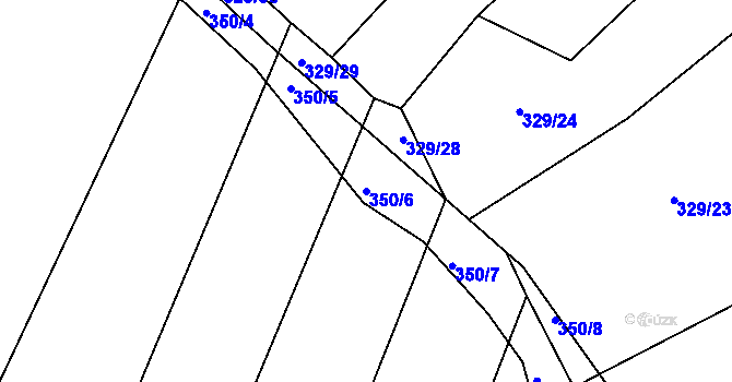 Parcela st. 350/6 v KÚ Brťov u Černé Hory, Katastrální mapa