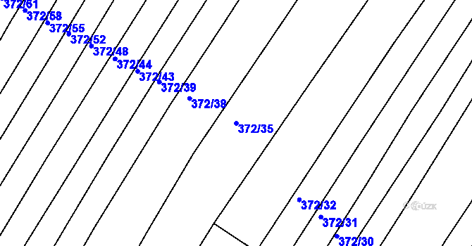 Parcela st. 372/35 v KÚ Brťov u Černé Hory, Katastrální mapa
