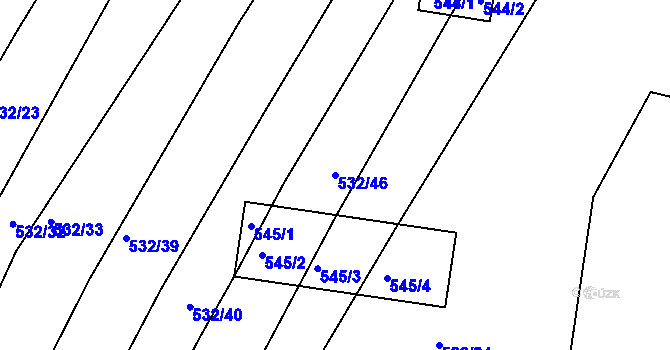 Parcela st. 532/46 v KÚ Brťov u Černé Hory, Katastrální mapa