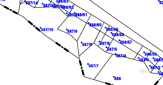 Parcela st. 587/8 v KÚ Brťov u Černé Hory, Katastrální mapa