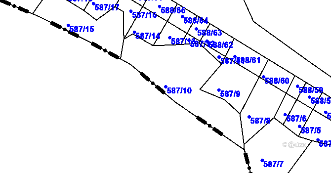 Parcela st. 587/10 v KÚ Brťov u Černé Hory, Katastrální mapa