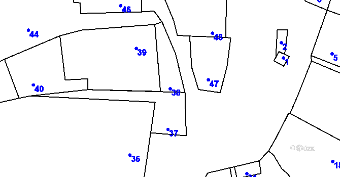 Parcela st. 38 v KÚ Jeneč, Katastrální mapa