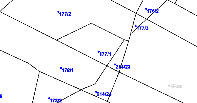 Parcela st. 177/1 v KÚ Jeneč, Katastrální mapa