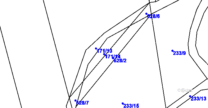 Parcela st. 171/14 v KÚ Brťov u Velkých Opatovic, Katastrální mapa
