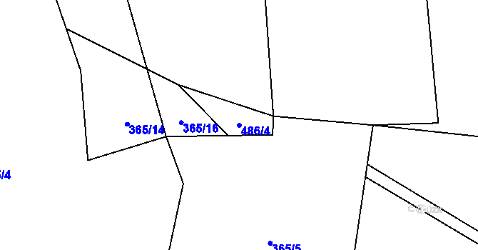 Parcela st. 486/4 v KÚ Brťov u Velkých Opatovic, Katastrální mapa
