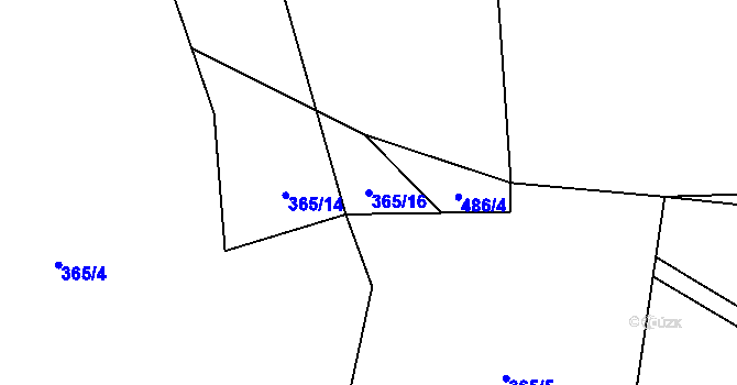 Parcela st. 365/16 v KÚ Brťov u Velkých Opatovic, Katastrální mapa