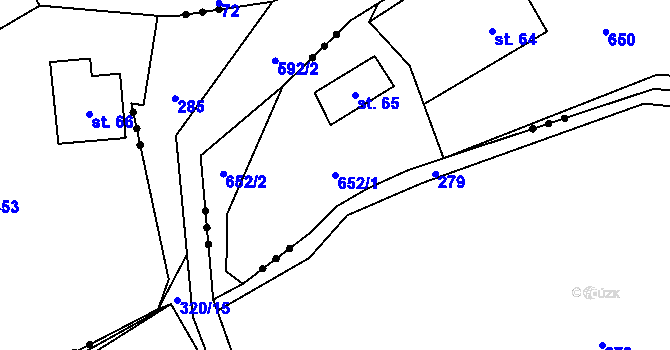 Parcela st. 652/1 v KÚ Brťov u Velkých Opatovic, Katastrální mapa