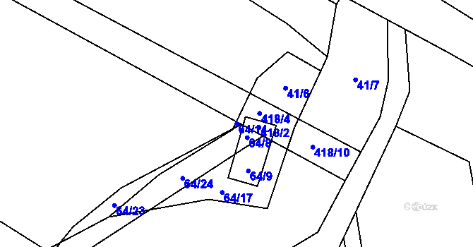 Parcela st. 64/14 v KÚ Korbelova Lhota, Katastrální mapa