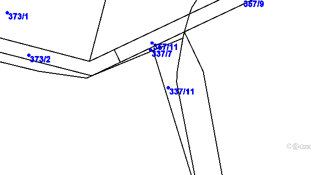 Parcela st. 337/11 v KÚ Korbelova Lhota, Katastrální mapa