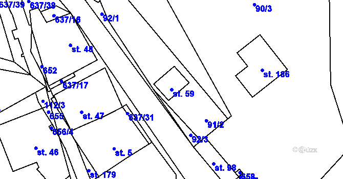 Parcela st. 59 v KÚ Brumov u Lomnice, Katastrální mapa