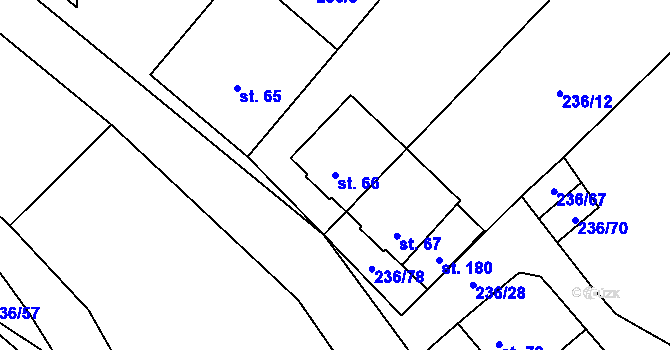 Parcela st. 66 v KÚ Brumov u Lomnice, Katastrální mapa
