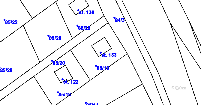Parcela st. 133 v KÚ Brumov u Lomnice, Katastrální mapa