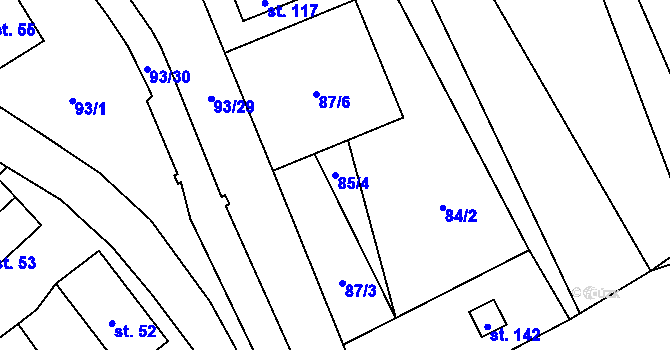 Parcela st. 85/4 v KÚ Brumov u Lomnice, Katastrální mapa