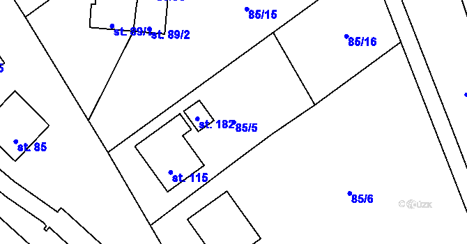 Parcela st. 85/5 v KÚ Brumov u Lomnice, Katastrální mapa