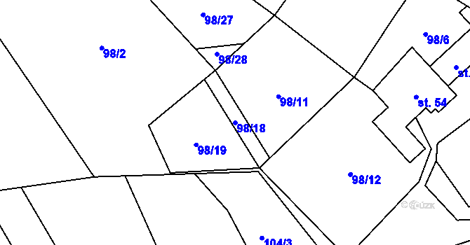 Parcela st. 98/18 v KÚ Brumov u Lomnice, Katastrální mapa