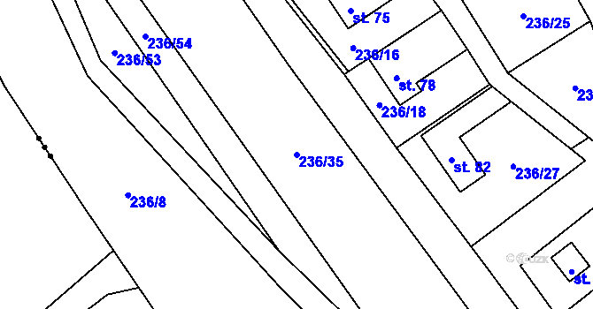 Parcela st. 236/35 v KÚ Brumov u Lomnice, Katastrální mapa