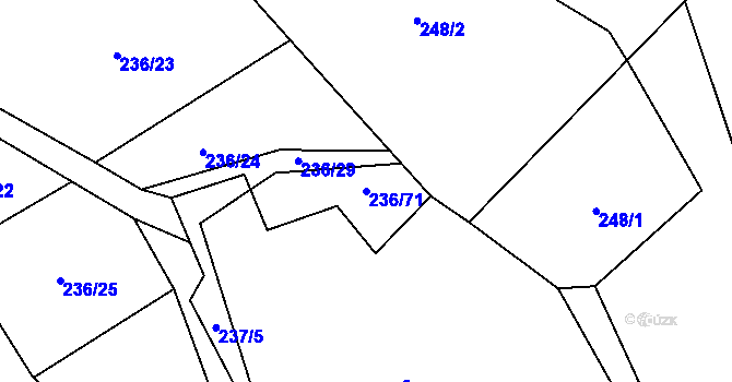 Parcela st. 236/71 v KÚ Brumov u Lomnice, Katastrální mapa