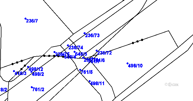 Parcela st. 236/72 v KÚ Brumov u Lomnice, Katastrální mapa