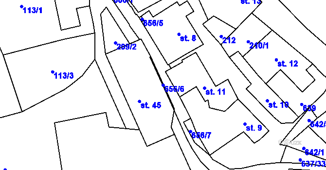 Parcela st. 656/6 v KÚ Brumov u Lomnice, Katastrální mapa