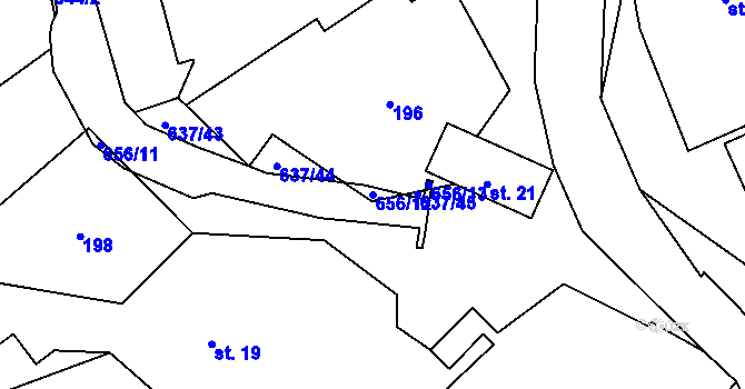 Parcela st. 656/12 v KÚ Brumov u Lomnice, Katastrální mapa