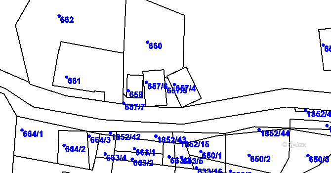 Parcela st. 657/5 v KÚ Brumov, Katastrální mapa