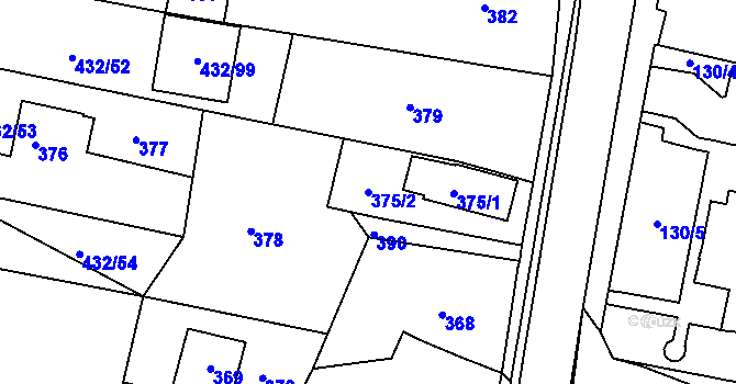 Parcela st. 375/2 v KÚ Brumov, Katastrální mapa