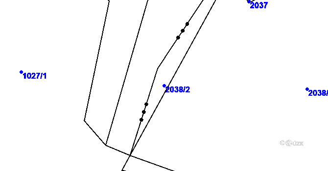 Parcela st. 2038/2 v KÚ Brumov, Katastrální mapa