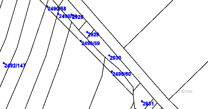 Parcela st. 2490/12 v KÚ Brumov, Katastrální mapa