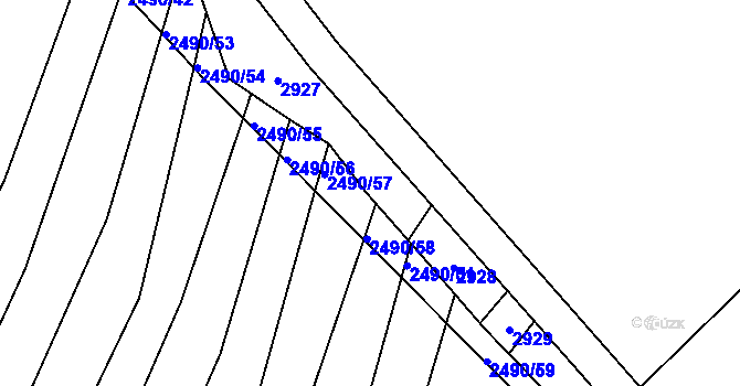 Parcela st. 2490/16 v KÚ Brumov, Katastrální mapa
