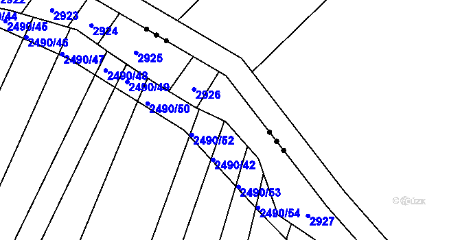 Parcela st. 2490/20 v KÚ Brumov, Katastrální mapa