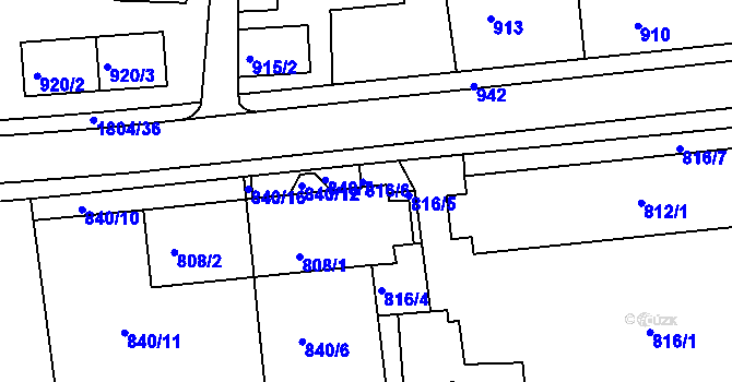 Parcela st. 811/5 v KÚ Brumov, Katastrální mapa