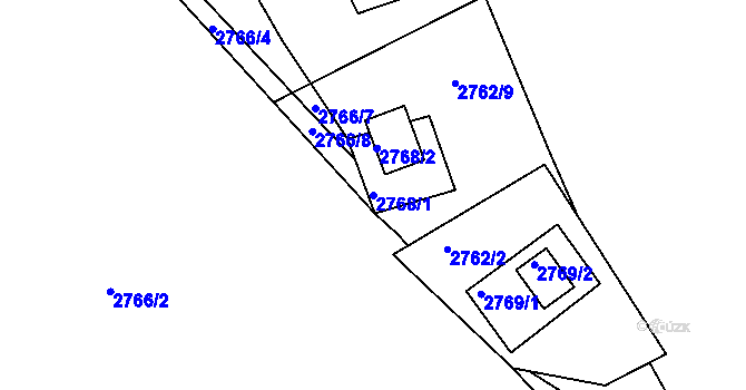 Parcela st. 2768/1 v KÚ Brumov, Katastrální mapa