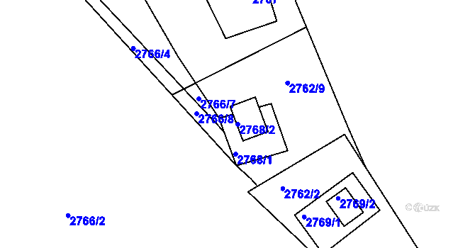 Parcela st. 2768/2 v KÚ Brumov, Katastrální mapa