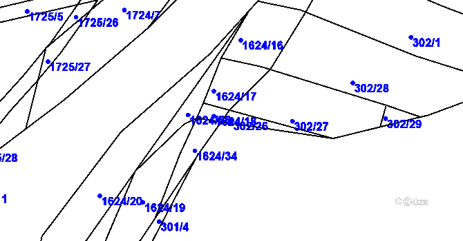 Parcela st. 302/26 v KÚ Brumov, Katastrální mapa