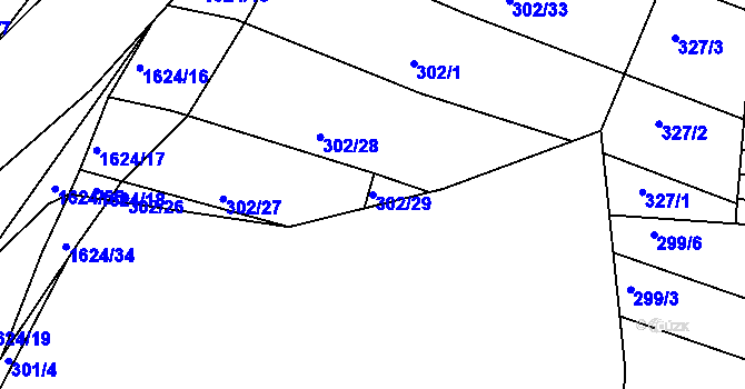 Parcela st. 302/29 v KÚ Brumov, Katastrální mapa