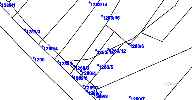 Parcela st. 1263/15 v KÚ Brumov, Katastrální mapa