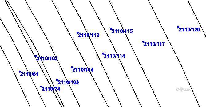 Parcela st. 2110/114 v KÚ Brumov, Katastrální mapa