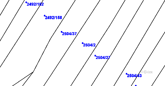 Parcela st. 2504/2 v KÚ Brumov, Katastrální mapa