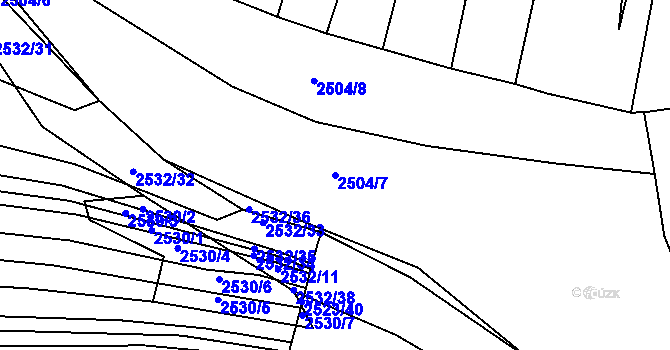 Parcela st. 2504/7 v KÚ Brumov, Katastrální mapa