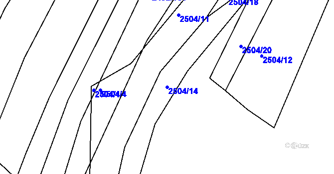 Parcela st. 2504/14 v KÚ Brumov, Katastrální mapa