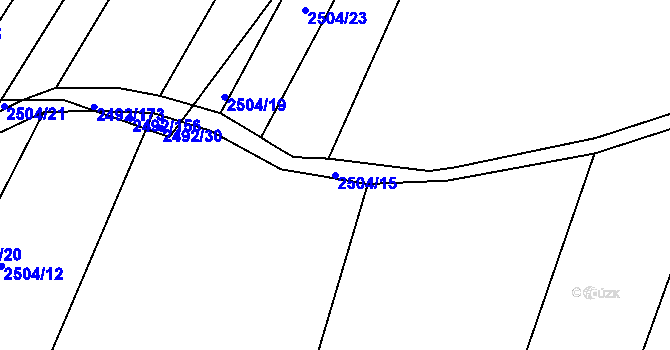 Parcela st. 2504/15 v KÚ Brumov, Katastrální mapa