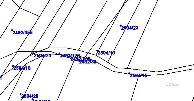 Parcela st. 2504/19 v KÚ Brumov, Katastrální mapa