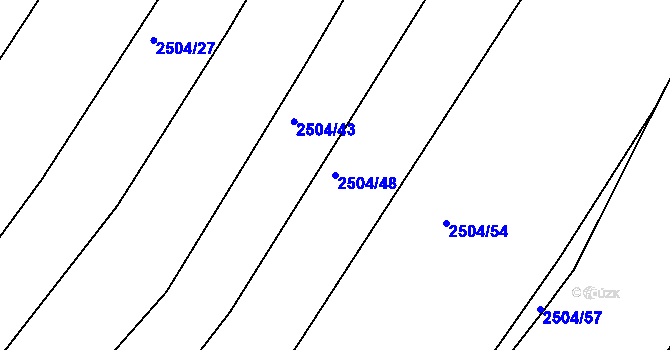 Parcela st. 2504/48 v KÚ Brumov, Katastrální mapa