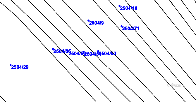 Parcela st. 2504/53 v KÚ Brumov, Katastrální mapa
