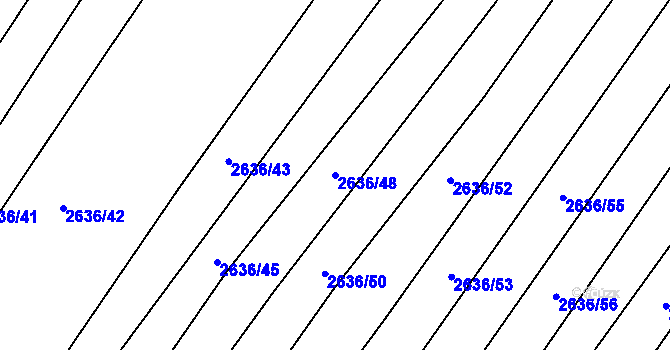 Parcela st. 2636/48 v KÚ Brumov, Katastrální mapa