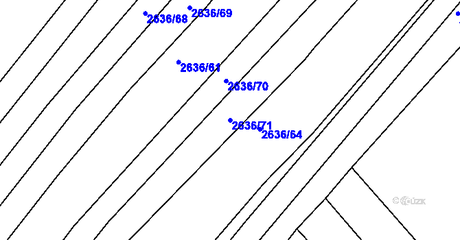 Parcela st. 2636/71 v KÚ Brumov, Katastrální mapa