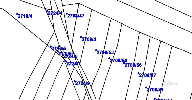 Parcela st. 2708/53 v KÚ Brumov, Katastrální mapa