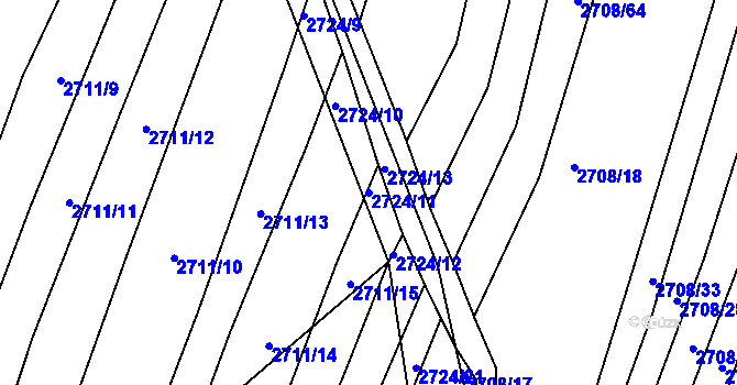 Parcela st. 2724/11 v KÚ Brumov, Katastrální mapa